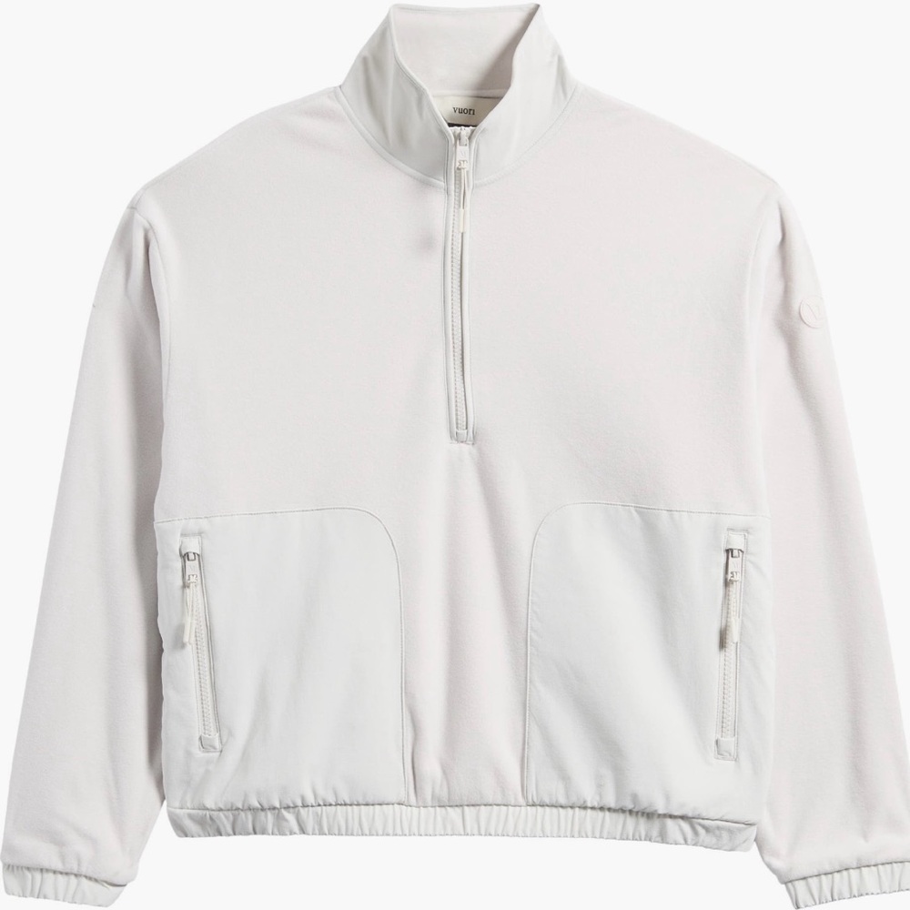 Vuori White Half-Zip Pullover Sweatshirt